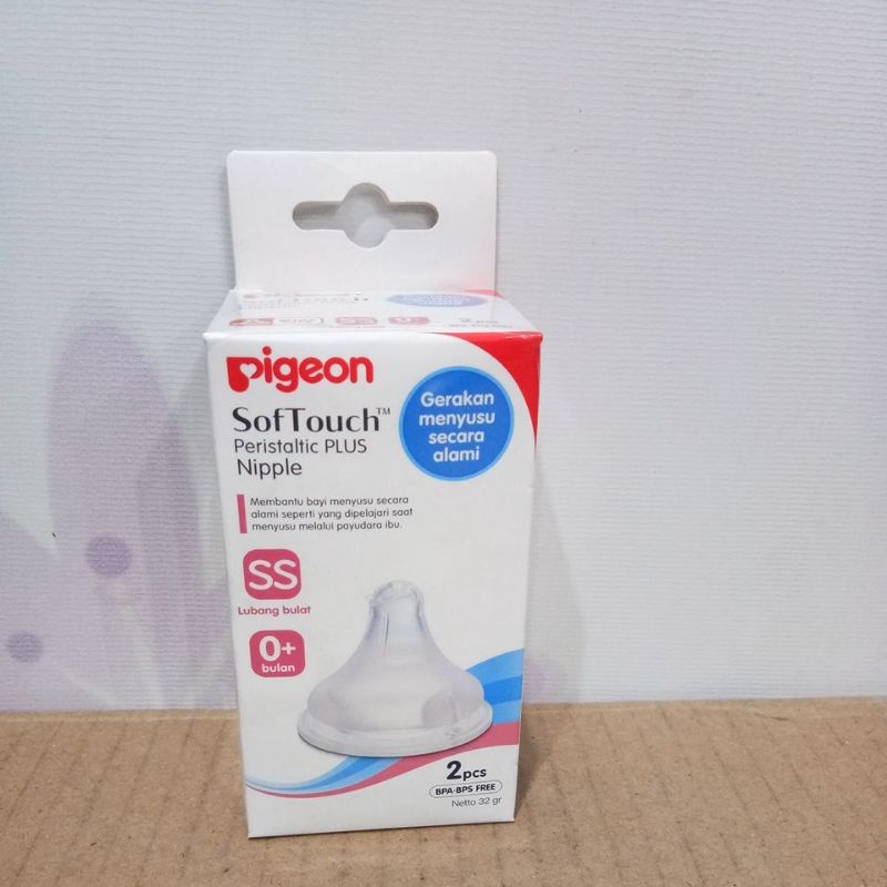 PIGEON SOFTOUCH PERISTALTIC PLUS NIPPLE WIDE NECK 2PC SS, S, M, L