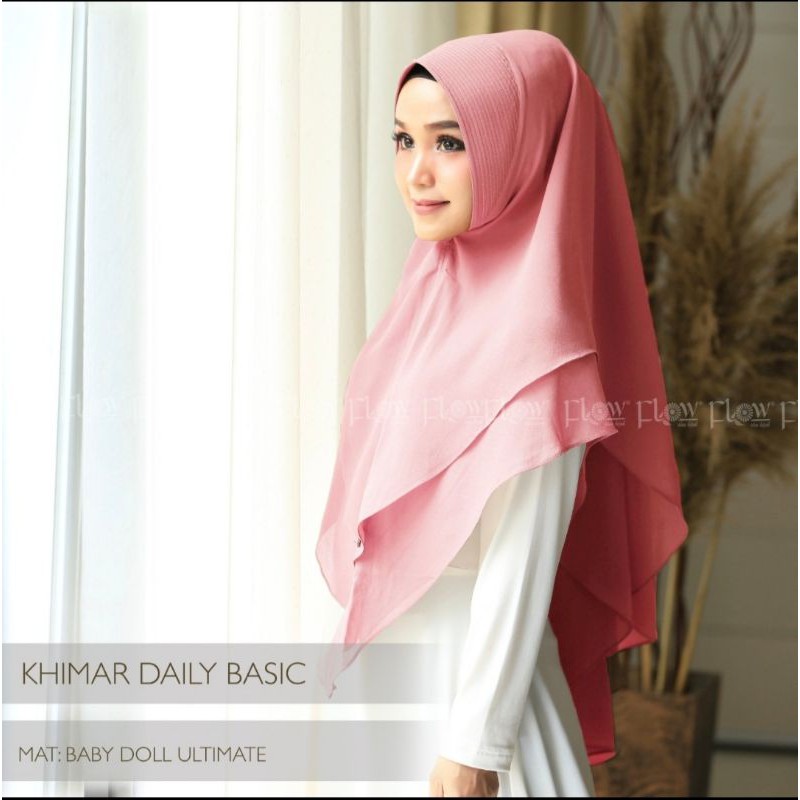 khimar daily basic ori flow-pink