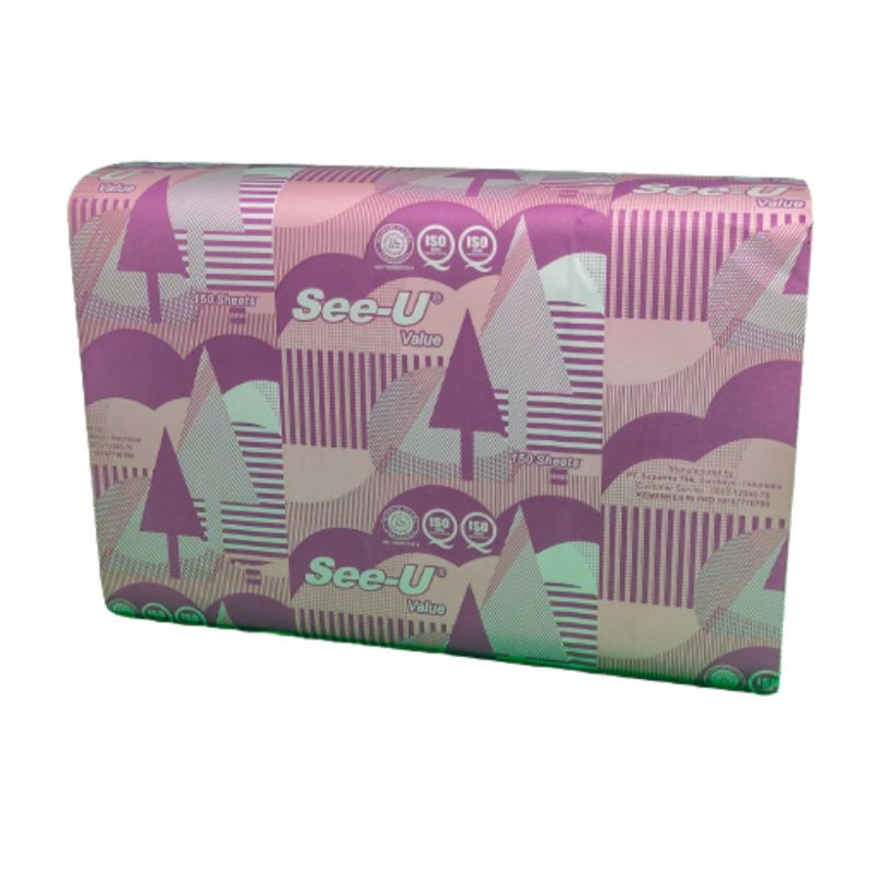 See U Hand Towel Multifold Tissue Premium Ungu 150sh - Hand Towel Premium ungu