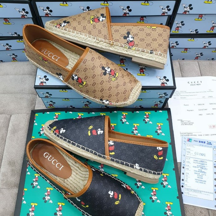 Sepatu Gucci Loafers Disney Mickey Mouse Sport Import Original Running Terbaru