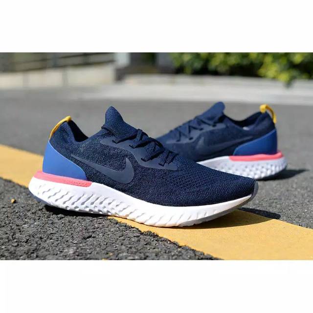 Sepatu Sneaker Nike Epic React Flyknit Navy Red High Premium Original Sepatu Nike Original