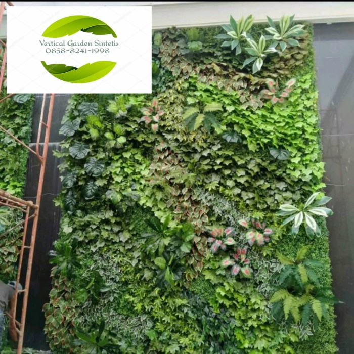 jasa pembuatan vertical garden sintetis dinding daun palsu