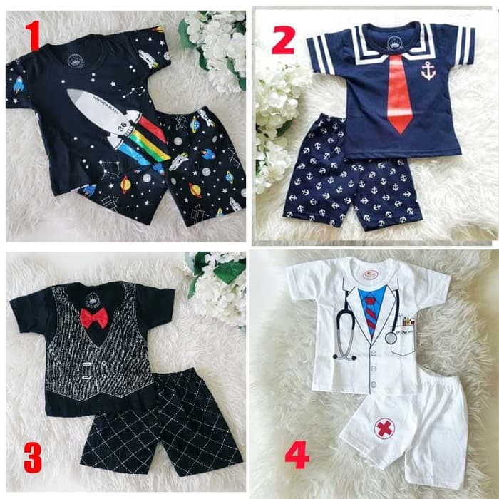 Setelan Baju Bayi Lucu Terlaris Laki Laki Usia Umur 3 12 Bulan Indonesia