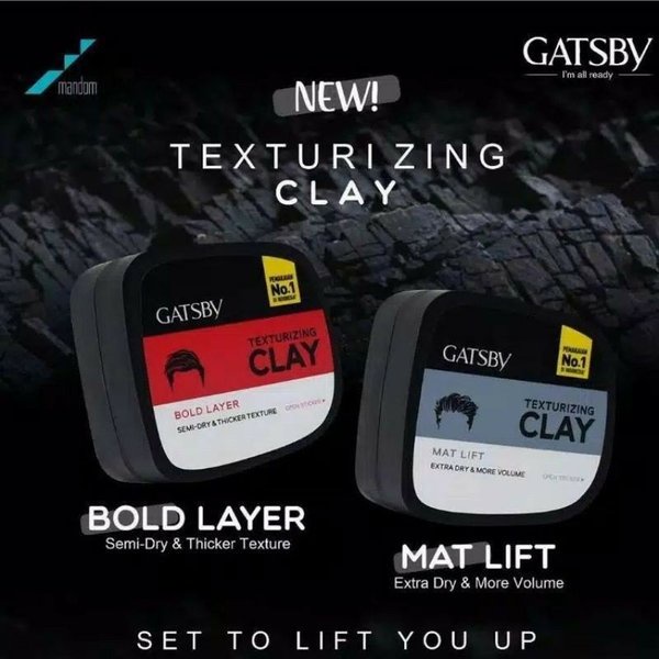 GATSBY TEXTURIZING CLAY minyak rambut 20gr//75gr