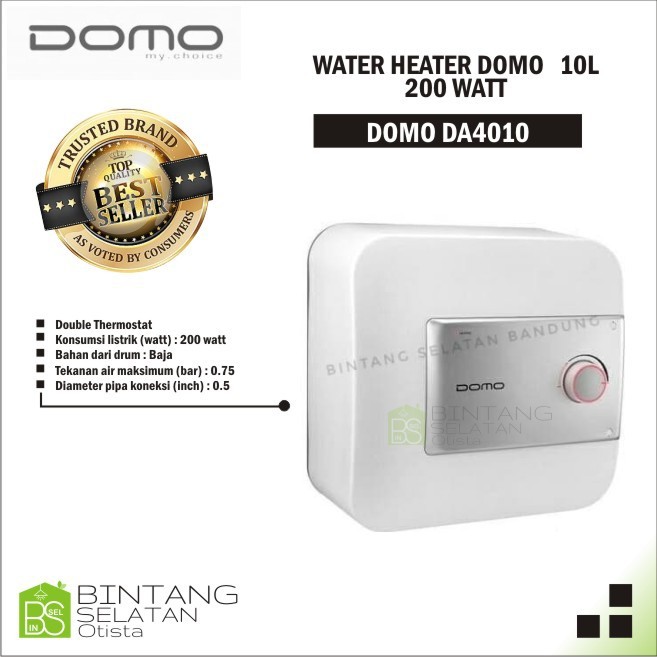 WATER HEATER / PEMANAS AIR DOMO 10L DA 4010 200watt IRIT LISTRIK