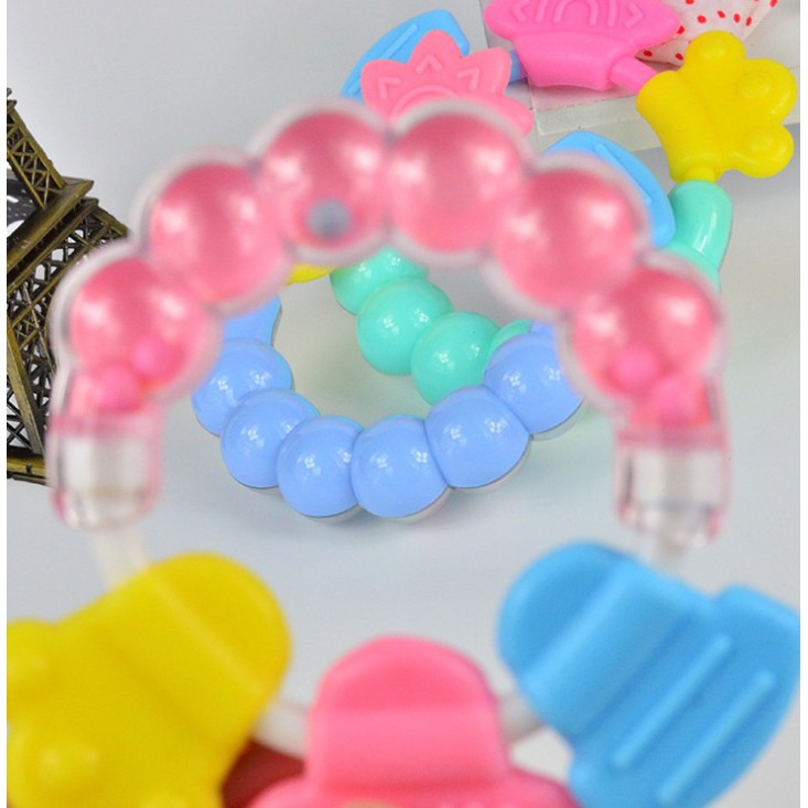 Grosir- M626 Mainan Rattle Genggam Bayi Gigitan Empeng Buah Plastik / Teether Gelatin / Gigitan Bayi