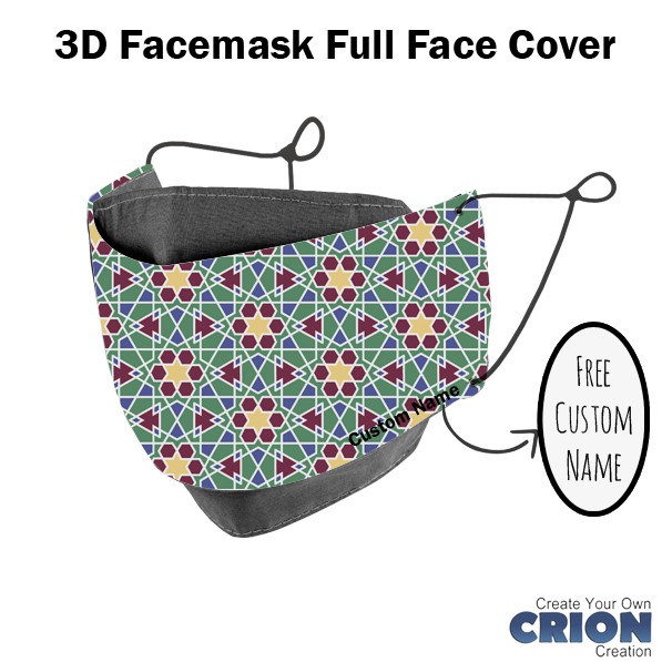 Crion - Masker 3d Full Face Cover Islamic Series - antibacterial