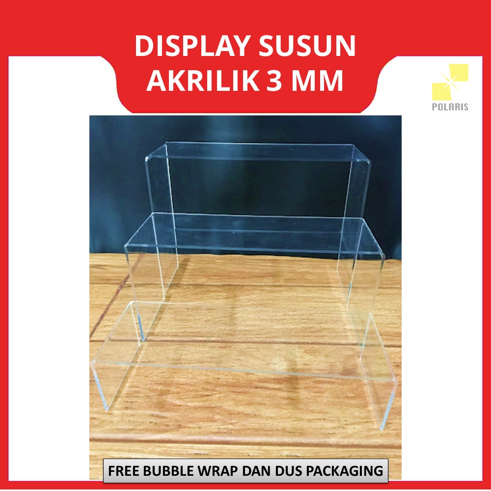 ACRYLIC STAND DISPLAY ACTION FIGURE-TEMPAT DISPLAY SUSUN UNTUK GELANG/AKSESORIS/JAM/PERHIASAN-DISPLAY RAK KOSMETIK DAN SKINCARE AKRILIK