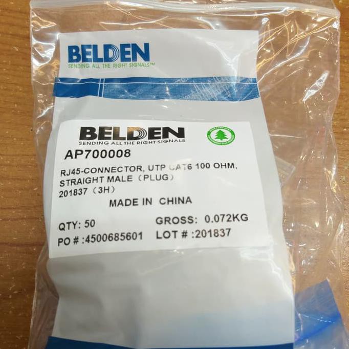 connector utp RJ45 cat 6 belden / rj 45 belden / belden