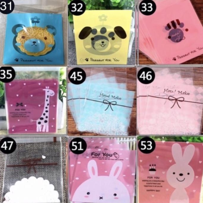 

PC10 Plastik Perekat Roti, Bolu potong, kue cookies 10*10 PC OPP mooncak37 Ayo Beli