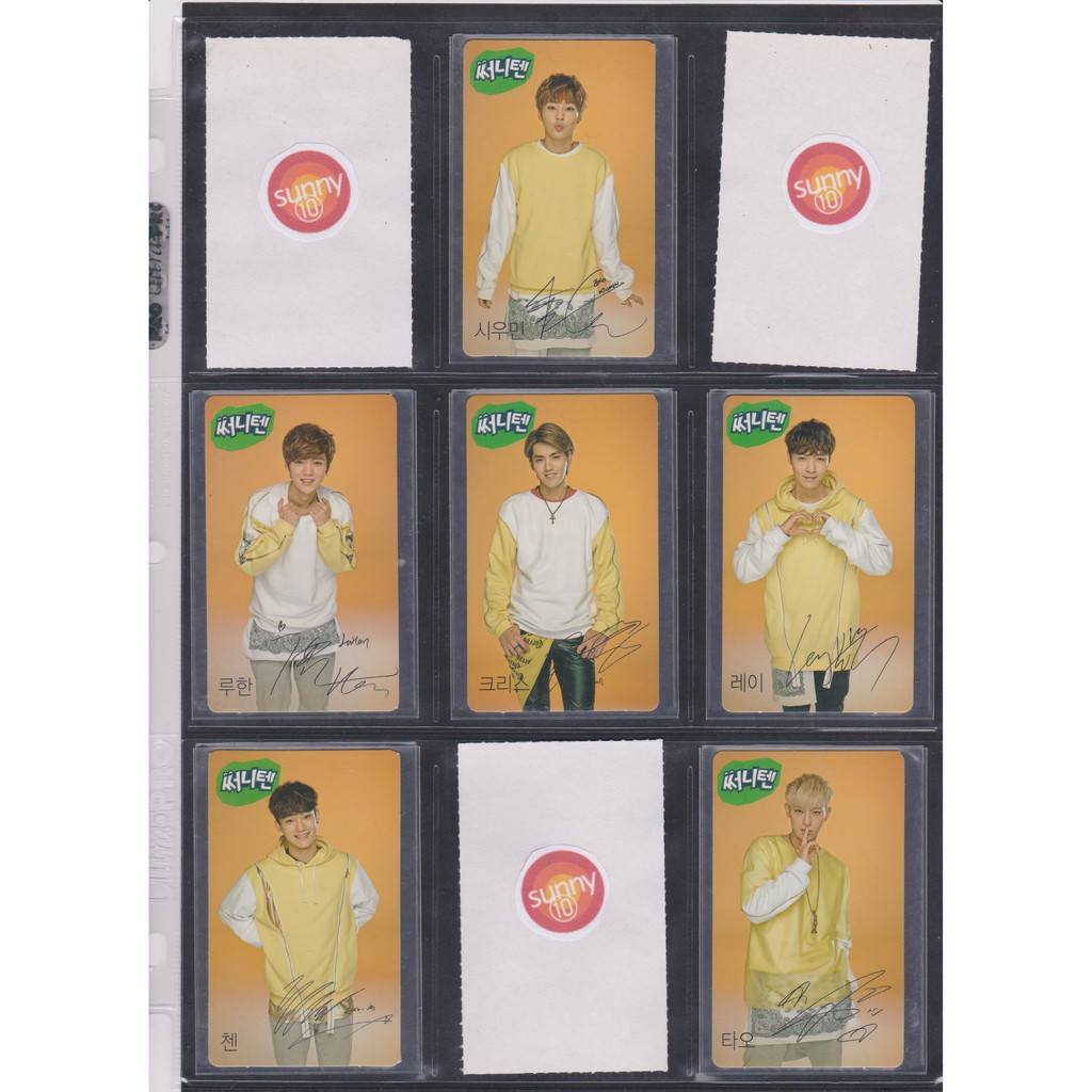 OFFICIAL EXO-M SUNNY10 VERSION 1 PHOTOCARD