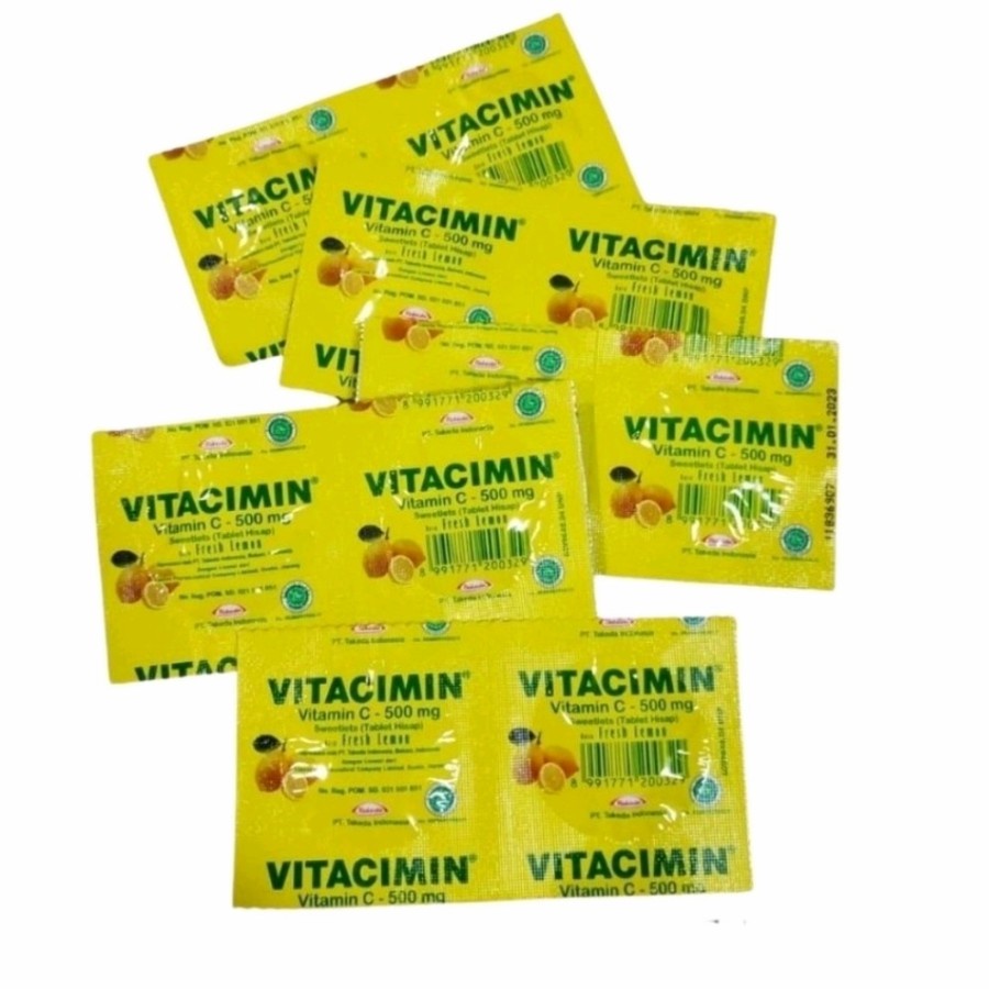 [BISA COD] vitamin c 500 mg vitacimin tablet Daya Tahan Tubuh Hisap kunyah Murah eceran