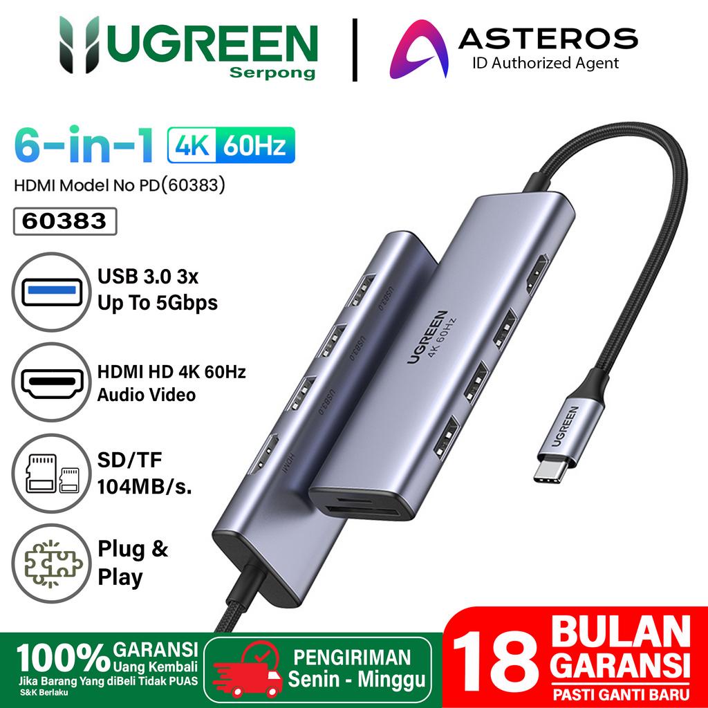 UGREEN Adapter Hub Macbook Laptop iPad 6 in 1 USB C to USB 3.0 HDMI SD TF Card