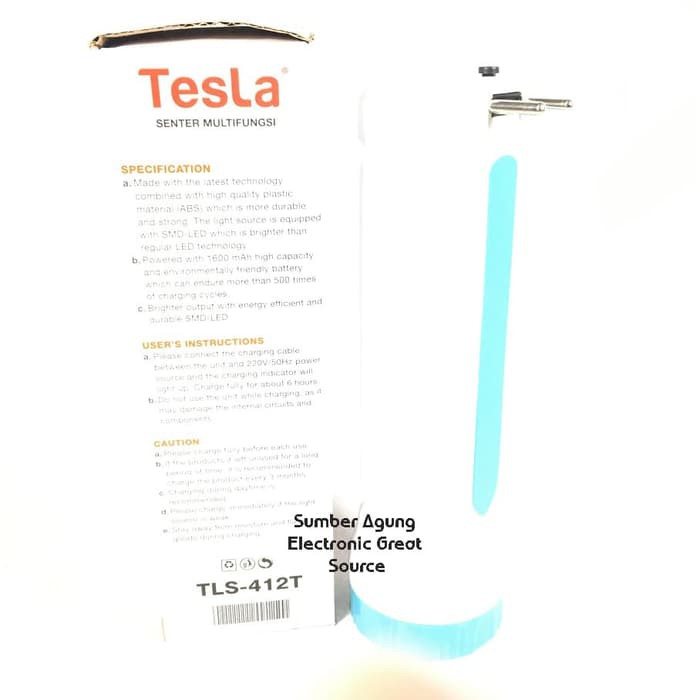 Senter Emergency Tesla TLS412T 412 MultiFungsi Super Terang 4W LED Lub