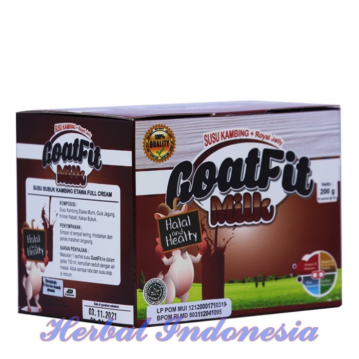 

SUSU KAMBING ETAWA GOATFIT MILK COKLAT ISI 10 SACHET/ GOATFIT PRODUK NYATA AMPUHNYA