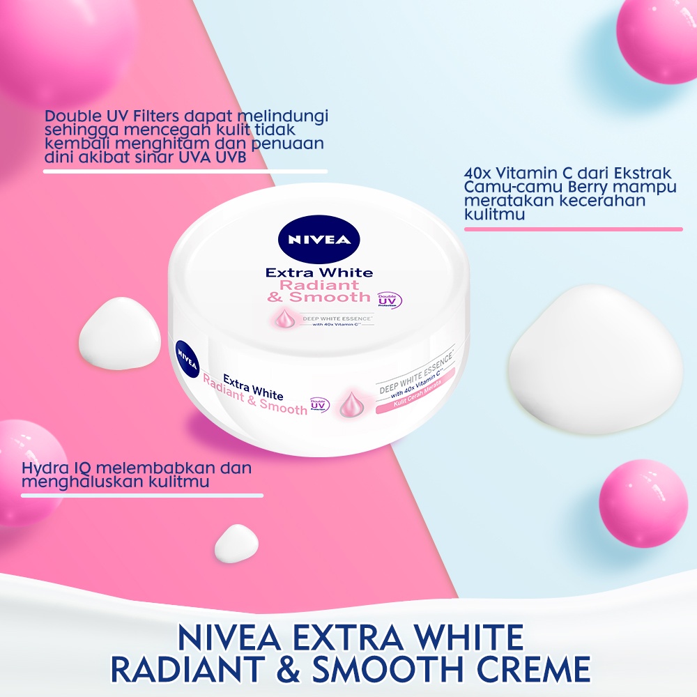 Nivea Extra White Cream Radiant &amp; Smooth - 50ml