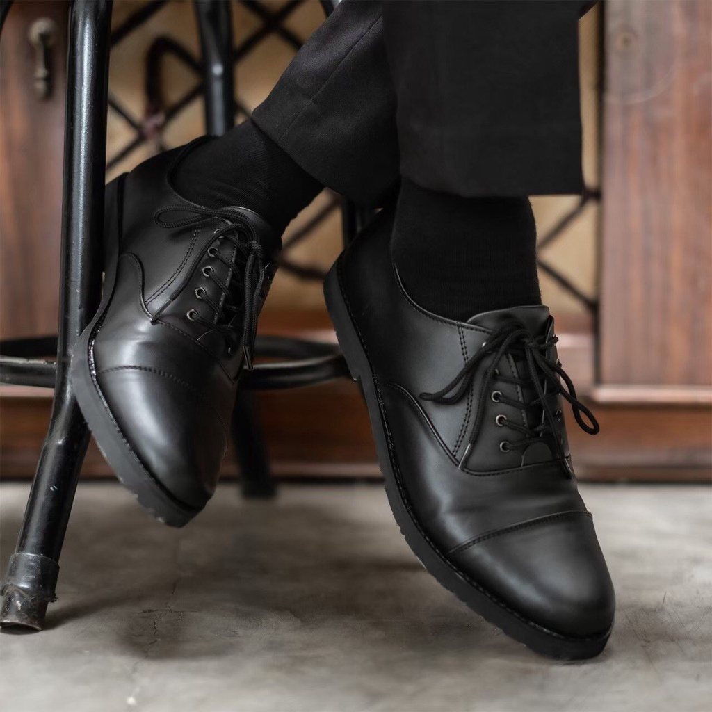 HARRISON FULL BLACK |ManNeedMe x Jack| Sepatu Oxford Pria | Pantofel Formal