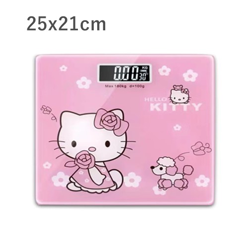 Timbangan Badan Kaca Digital Body Elektronik Kartun 180kg KARTUN-HELLO KITTY 25X21CM