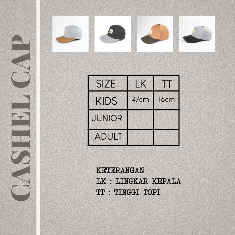 CASHEL CAP - Promo 8.8 Topi anak baseball Snapback Curduroy Mix Cewe Cowo Korea Lucu Murah