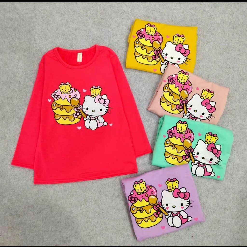 BAJU ATASAN HELLO KITTY ANAK PEREMPUAN IMPORT USIA 2 - 6 TAHUN  BAHAN HALUS &amp; TEBAL STRETCH R94