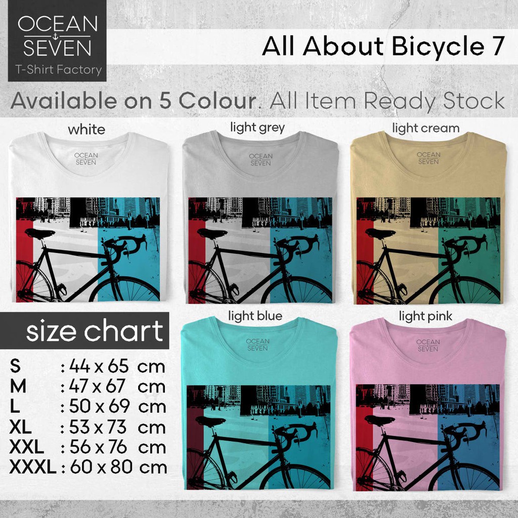 OceanSeven Kaos Distro All About Bicycle 7 Baju Pria Kaos Lengan Pendek Baju Cewek Murah