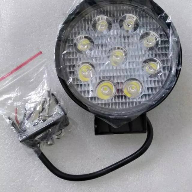 Lampu Sorot 9 LED Worklight Spot Tembak Kabut 27W Motor dan Mobil