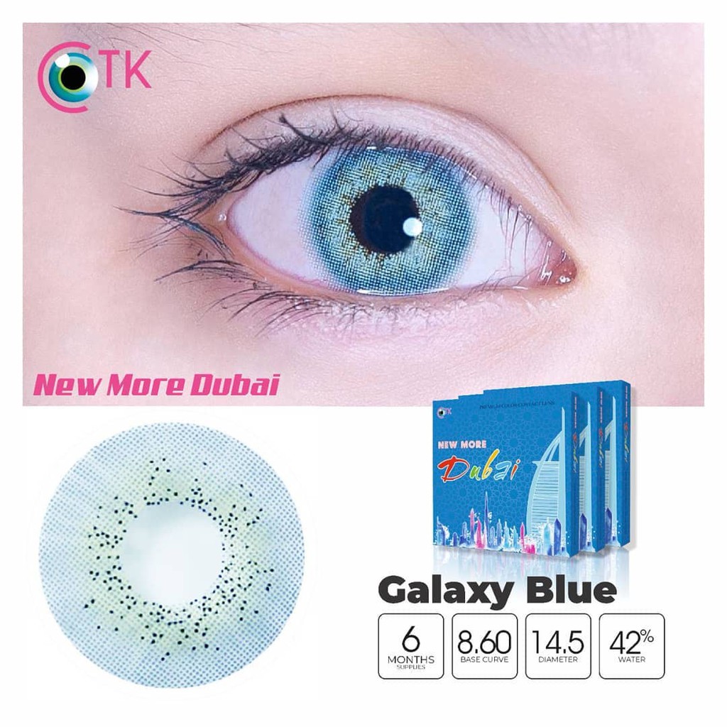 Softlens New More Dubai DIA 14.50mm NORMAL / Soflens Softlens CTK Lensa Kontak-NMD Galaxy Blue