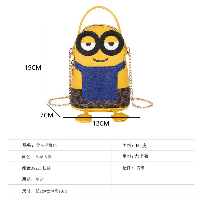 【COD】12/20CM Tas Selempang Wanita Cewek Seri Minion