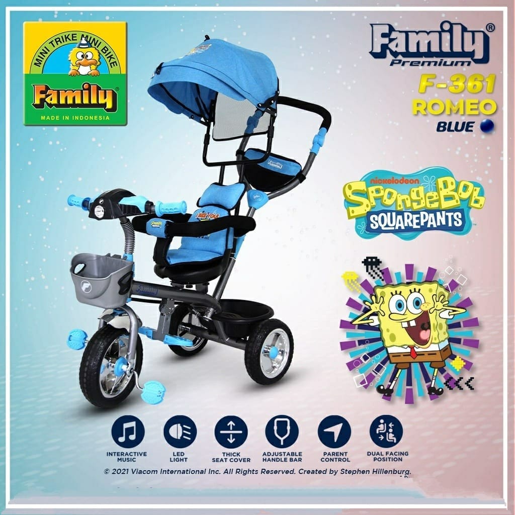 Family Tricycle Romeo F361 - Sepeda Roda Tiga Anak