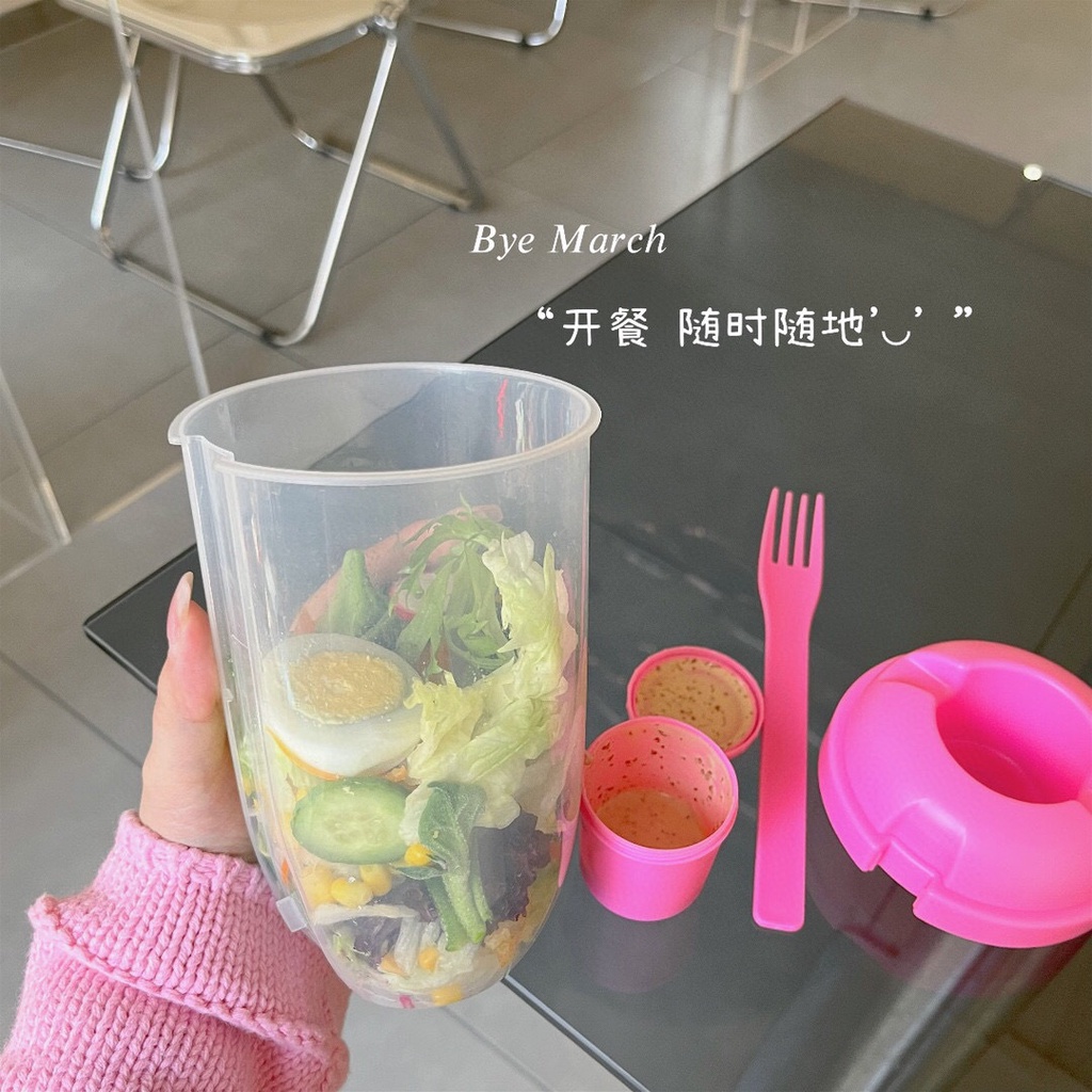 MASON Kotak Makan Siang Bento 1000ml Bahan Plastik Portabel Dengan Garpu Untuk Travel