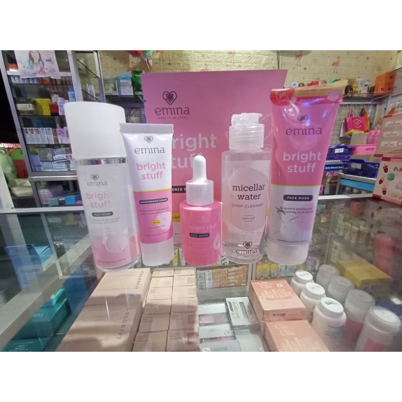 EMINA PAKET BRIGHT STUFF | MENCERAHKAN DAN MENGHIDRASI KULIT WAJAH REMAJA | 5 PCS