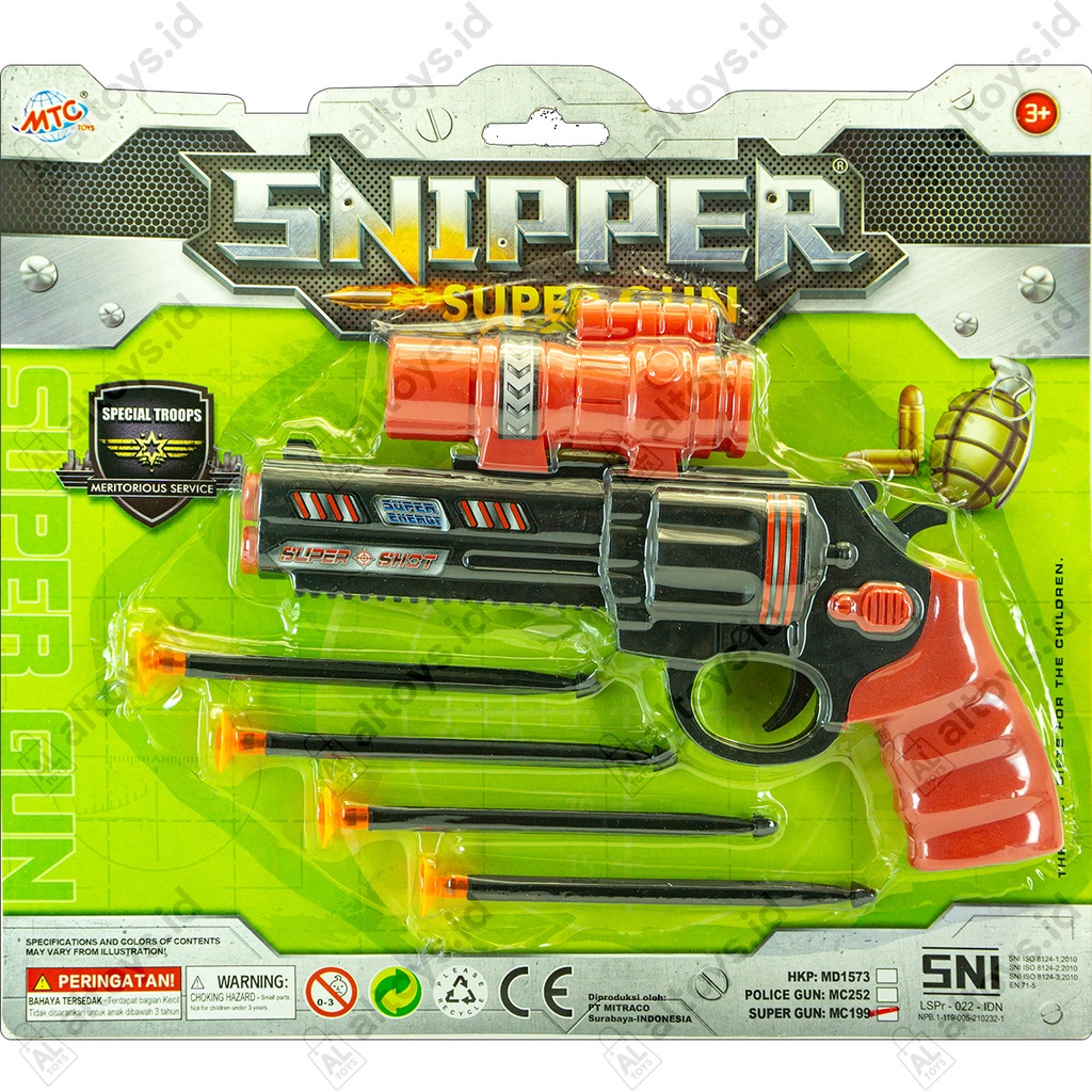 Mainan Pistol Sniper Super Gun MC199 / Mainan Tembak Neerf Peluru Cop