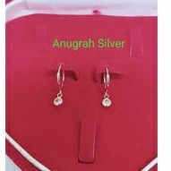 (COD)Anting kenip anak&amp;remaja warna rose gold gantung mata perak asli 925/silver lapisan mas kuning murni