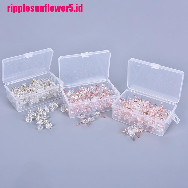 # Kaos T-Shirt Wanita Lengan Pendek Motif Print #100pcs Push Pin Transparan Untuk Kantor