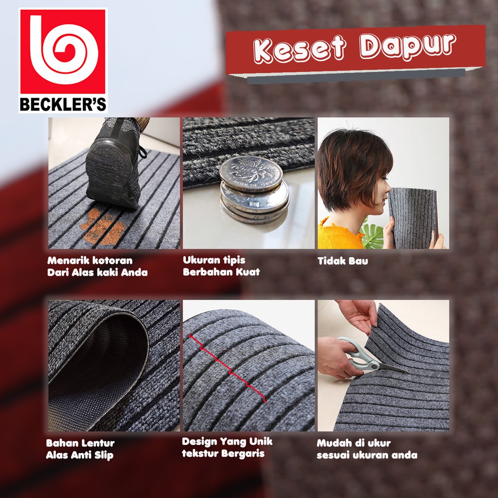 KESET DAPUR 2IN1 PREMIUM / KITCHEN MAT BAHAN KARET PVC ANTISLIP RUBBER