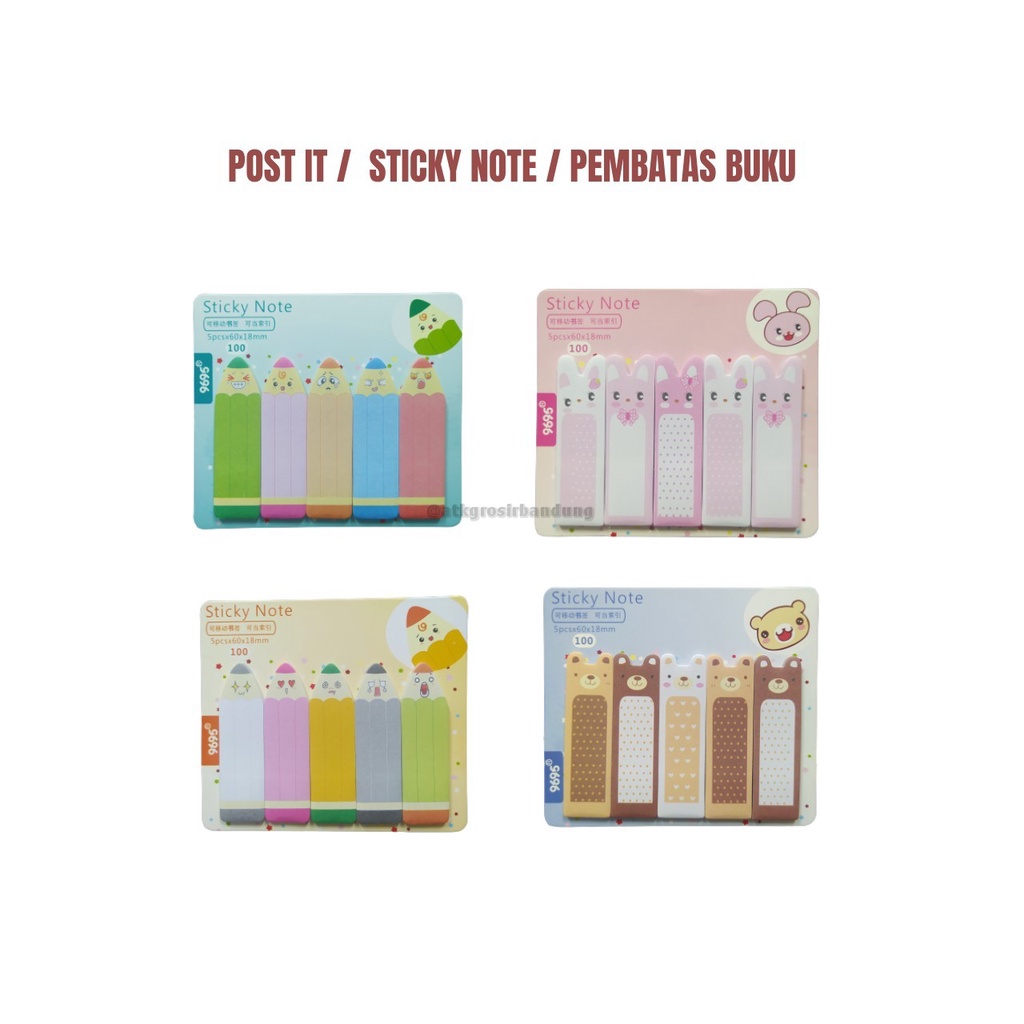 

Sticky Note / Post It 96-101 Mix Animal & Pencil Index Penanda Pembatas Buku AGB - Satuan