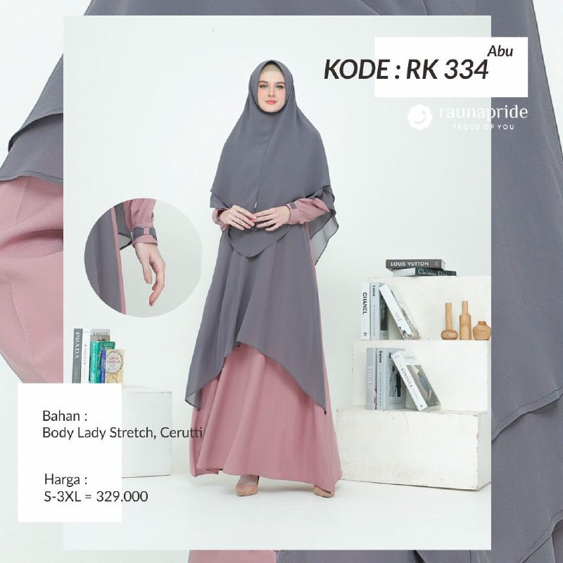 Gamis Syari Ceruty / Raunapride RK333 / Gamis Jumbo Panjang / Fashion Muslim / Dress Muslim