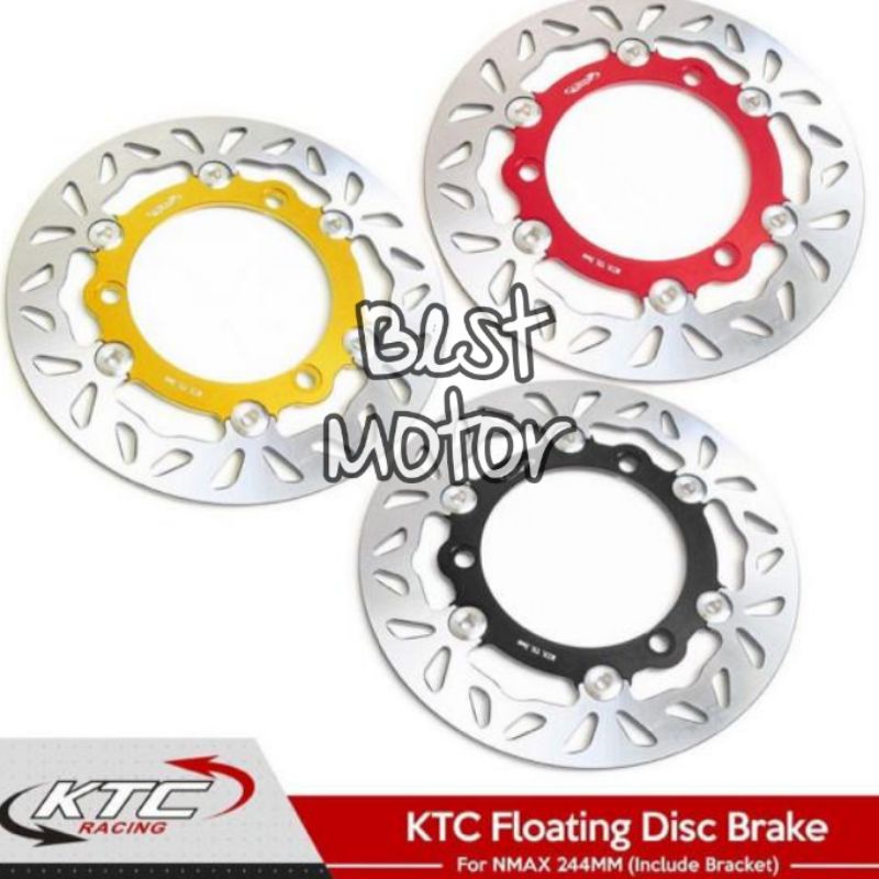 Piringan Cakram Depan KTC Floating Yamaha Nmax ukuran 244mm plus breket Full CNC