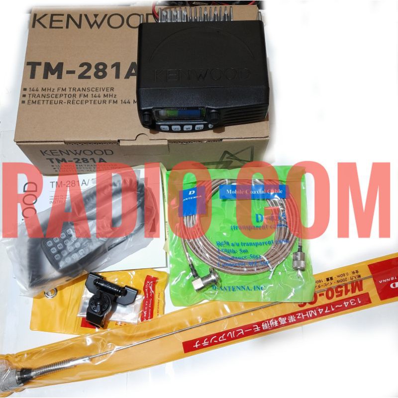 RADIO RIG KENWOOD TM281A TM281 VHF PLUS PAKET ANTENA MOBIL KABEL BRACKET MURAH RIG KENWOOD TM-281A