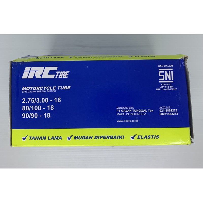 BAN DALAM IRC 275 / 300 RING 18 80 / 100 RING 18 90 / 90 RING 18