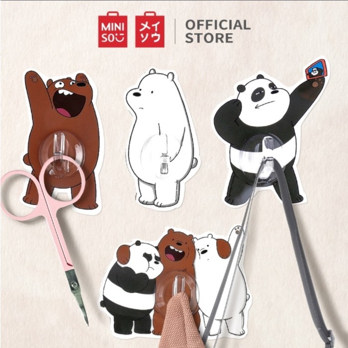 Miniso Traceless Hook We Bare Bears (isi 4pcs)