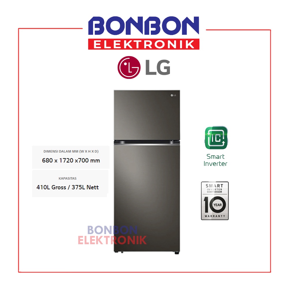 LG Kulkas 2 Pintu Smart Inverter GN-B372PXGB / GNB372PXGB 375L