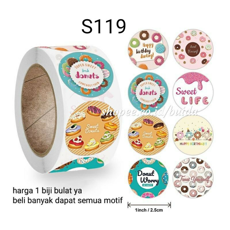 Stiker Sticker Happy Birthday Segel Kemasan Label Ucapan Selamat ulang tahun ultah ulangtahun kado gift box dus hampers dekorasi kartu ucapan hangtag topper kue tart parcel bingkisan souvenir hadiah-S 119