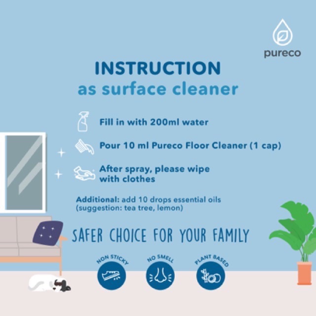 Pureco Floor Cleaner 500ml / 900ml - Pembersih Lantai Pureco