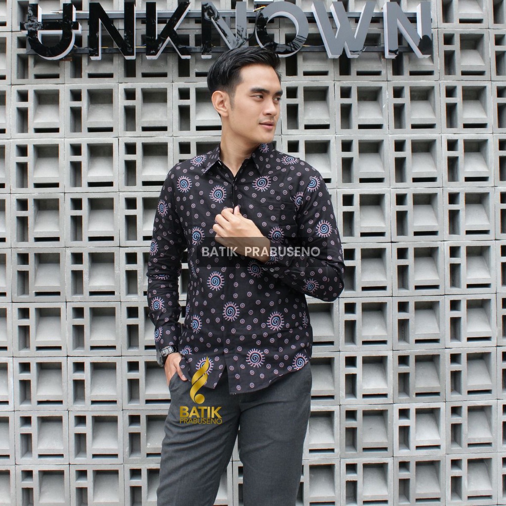 AJI ADIRAGA KEMEJA BATIK PRIA PRABUSENO SLIMFIT LENGAN PANJANG MODERN PREMIUM ORIGINAL