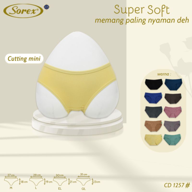 PAKET ISI 6PCS / Setengah Lusin Sorex CD Wanita 1257 Super Soft Lembut 6 PCS