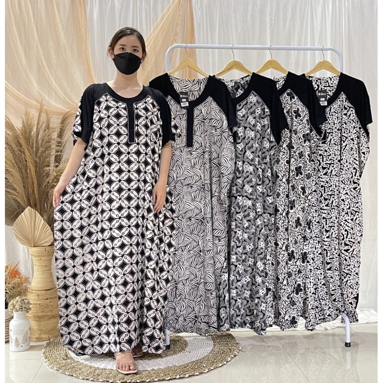 long dress, dress batik, daster batik huza, batik huza