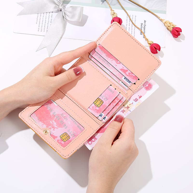 TASBLUE Dompet Lipat Mini Fashion Dompet Wanita D233 Dompet Koin Impor Pola Dompet Binatang lucu Dompet Lipat Mini Wanita Mode Muda Slot Multi-kartu Berkapasitas Besar