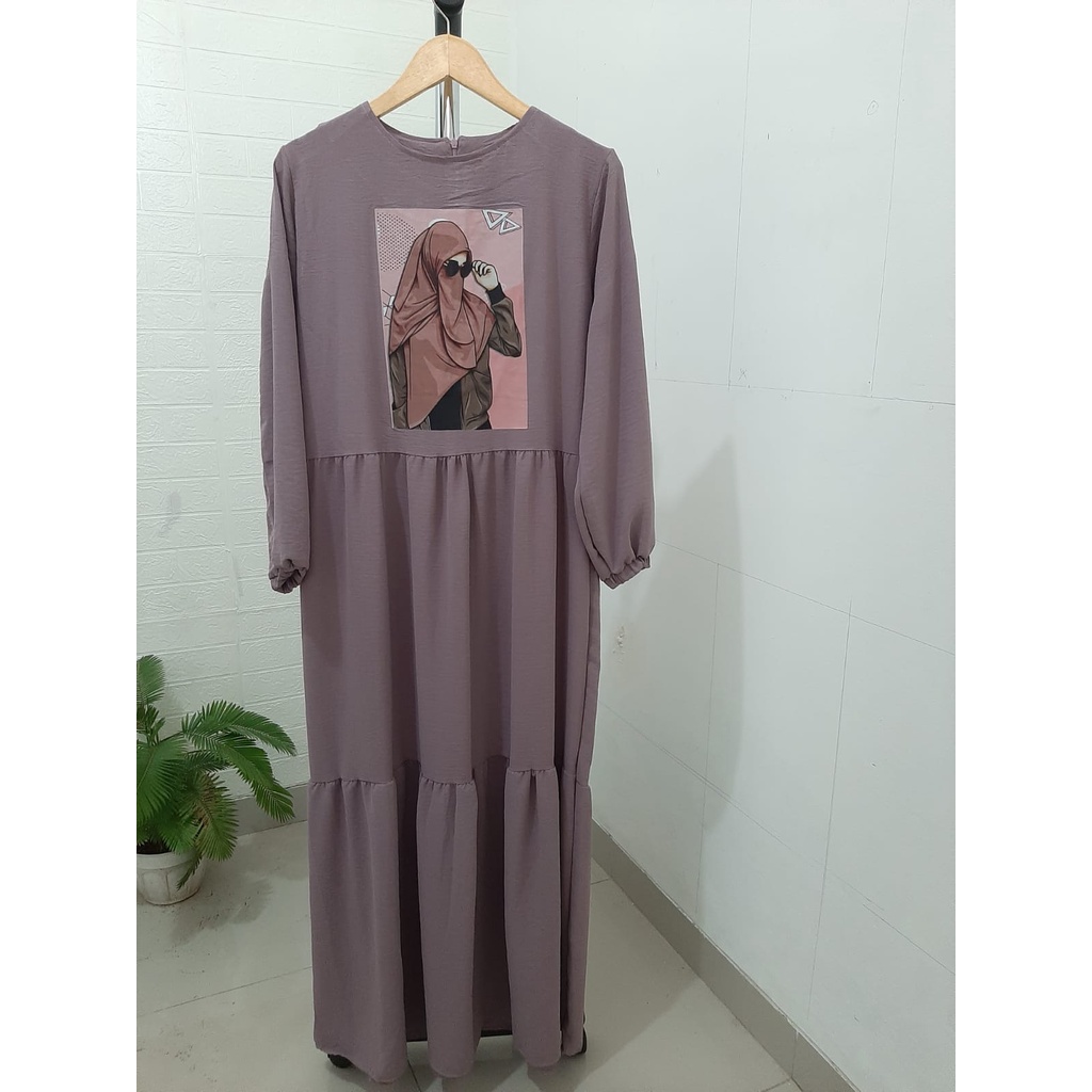 GAMIS WANITA SORAYA DRESS WANITA GAMIS BAHAN CRINKLE APLIKASI SABLON GAMIS CRINKLE WANITA TERBARU 2023 KEKINIAN / DRESS WANITA APLIKASI SABLON / MAXI DRESS JUMBO LENGAN PANJANG / BAJU MUSLIM WANITA MODERN