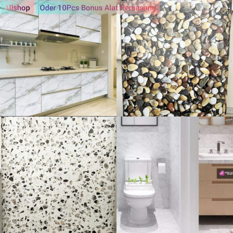 stiker marble marmer glossy tebal best pelapis meja kayu kaca lemari dinding dapur anti air minyak d